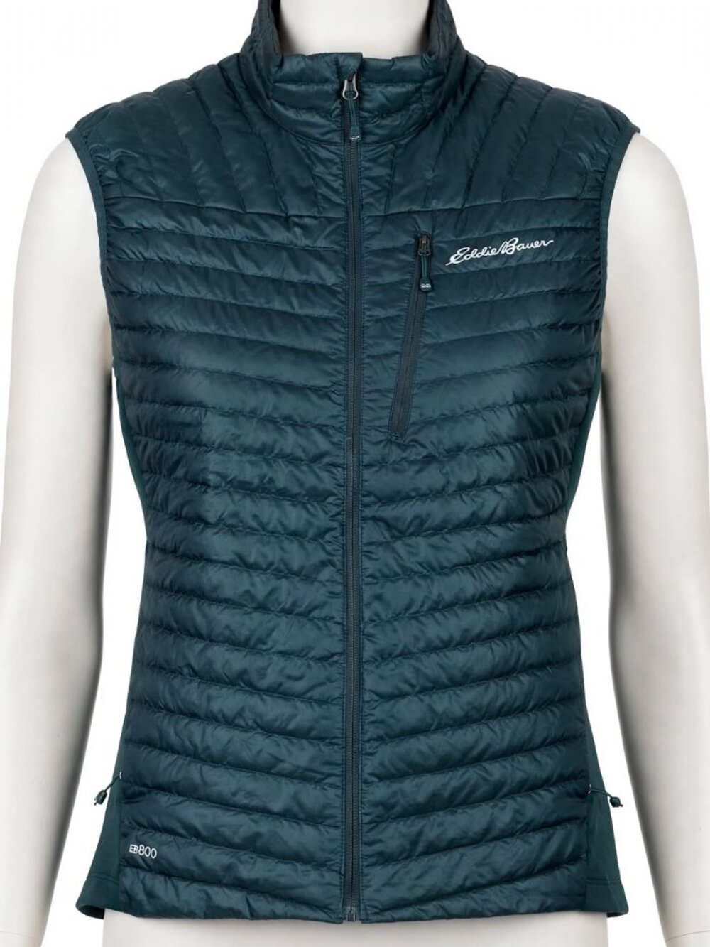 Eddie Bauer First Ascent EB800 Down Vest Womens L - Dark Green